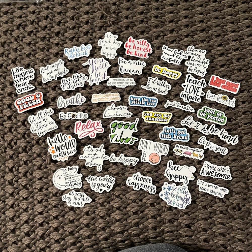 VINYL STICKERS FOR COMPUTER TABLETS PHONES CUPS set of 47